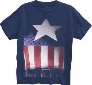 MF Captain America Faded Print Costume Navy Adult T shirt