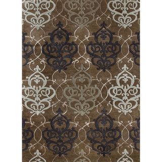 Hand tufted Lionel Brown Wool Rug