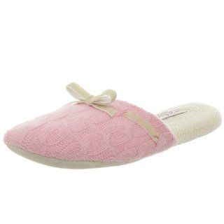 Jo Gladstone Womens Cashmere Cable Slipper Clog,Pink,Medium Shoes