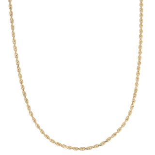 Roberto Martinez 14k Yellow Gold Diamond cut Rope Chain Necklace (1.5