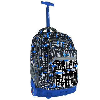 World 19.5 inch Touches Blue Rolling Backpack/ Laptop Sleeve