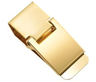 Gold Mens Hinged Money Clip Bill Holder   Personalized
