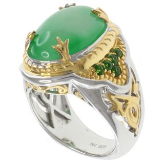 Michael Valitutti Two tone Silver Green Jade Ring