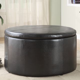 ETHAN HOME Harper Dark Brown Cocktail Table with Kidney Ottomans