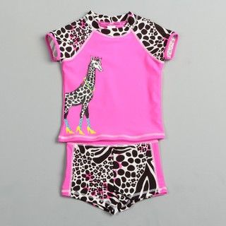 Carters Girls Pink Giraffe Two piece Swim Suit