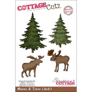 CottageCutz Die 4X6 Moose & Trees Made Easy