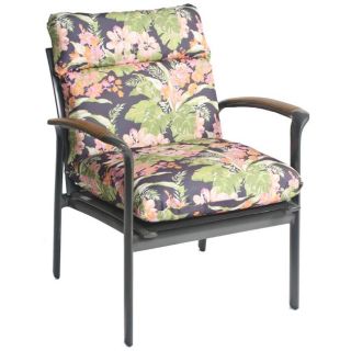 Gosi Floral All weather Outdoor Dark Grey Chair Cushion