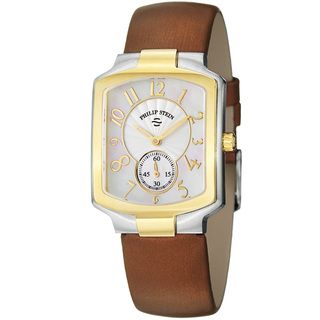 Philip Stein Womens Signature Mother Of Pearl Dial Two Tone Watch