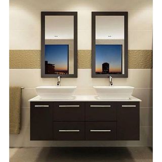 Kokals 60 inch Double Vanity Wall Mount Cabinet with Mirror and