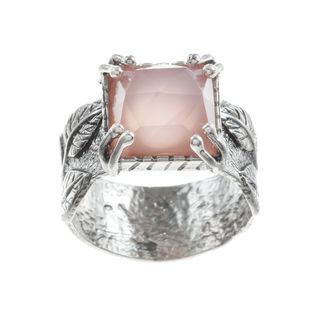 Beverly Hills Charm Silver and Pink Quartz Ring
