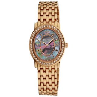 August Steiner Womens Dazzling Diamond Oval Bracelet Watch