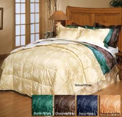 Reversible color 3 piece Feather/ Down Comforter Set