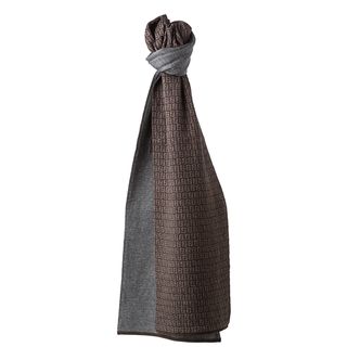 Fendi Brown/ Grey Zucchino Wool Knit Scarf