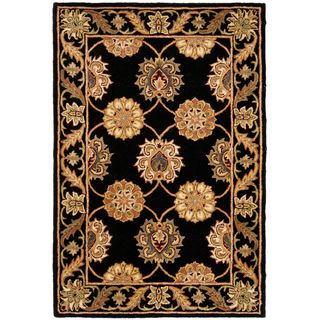 Handmade Heritage Mahal Black Wool Rug (4 x 6)