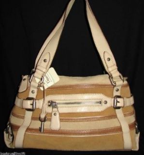 New Authentic Fossil Maddox Satchel Neutral Multi color