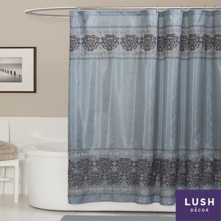 Lush Decor Royal Dynasty Blue/ Brown Shower Curtain