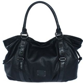 Designer Inspired Soft tote Handbag with color block Black