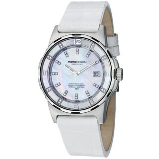 Momo Design Womens Pilot Lady Mother of Pearl Dial Strap Watch