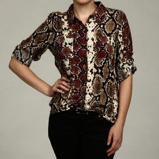 Calvin Klein Womens Rolled Sleeve Shirt