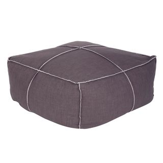 Orient Express Tucker Sepia Grey Square Poof Ottoman