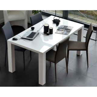 SHELL Table à manger laquée blanche 160x90cm   Achat / Vente TABLE A