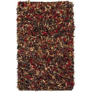 Hand woven Mandara Multi color Leather Shag Rug (2 x 6) Today $84
