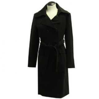 Calvin Klein Womens Double Breasted Trench Coat Black