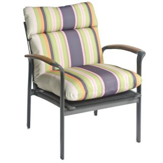 Gosi Stripe All weather Outdoor Dark Grey Chair Cushion
