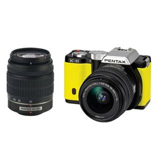 Pentax K01 16MP Yellow Digital SLR Camera with 18 55 50 200 Lens