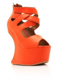 Strappy Curved Back Wedges Shoes