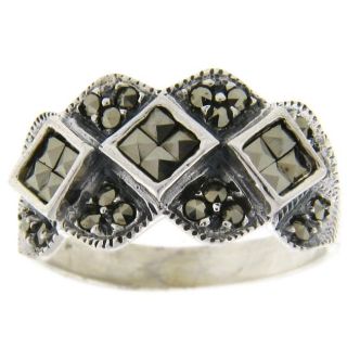 Sterling Silver Marcasite Diamond Design Ring