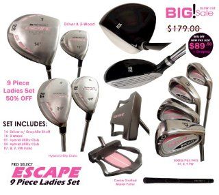 Pro Select Escape Ladies Complete 9 Piece Golf Club Set by