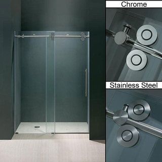 Vigo   Puerta deslizable para ducha, sin marco, vidrio transparente