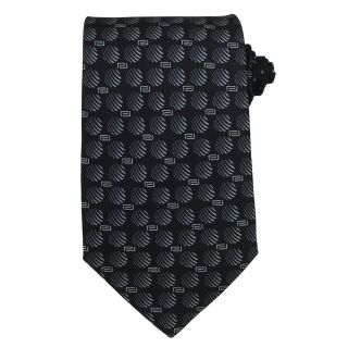 Versace Mens Greek Key And Striped Circle Silk Tie
