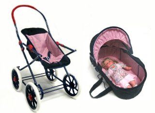 Toy English Baby Stroller & Removeable Carriage & Doll