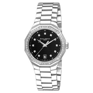 Baume & Mercier Womens Riviera Black Dial Diamond Watch