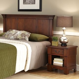 The Aspen Collection Rustic Cherry Queen/Full Headboard & Night Stand