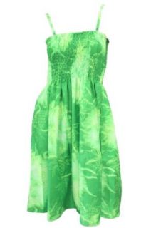 La Leela Green Self Printed Tube Dress Clothing