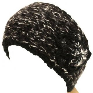 Adjustable Handmade Shimmer Flower Knit Headwrap Headband