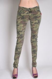 Tripp NYC Mini Camo Green Heavy Wash Womens Skinny Jeans