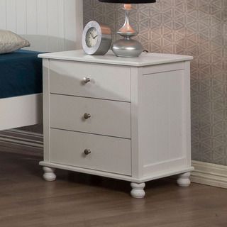 White Anderson 3 drawer Nightstand