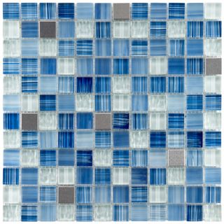 Somertile Reflections Square Alpine Glass/ Metal Mosaic Tiles (Pack of