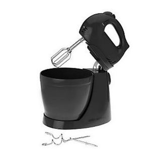 Cooks Essentials Black 5 speed Hand Mixer with Stand and Bowl
