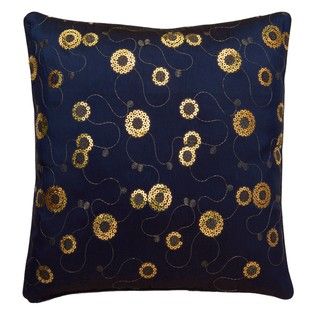 Decorative Floral Swirls Blue Cushion Cover