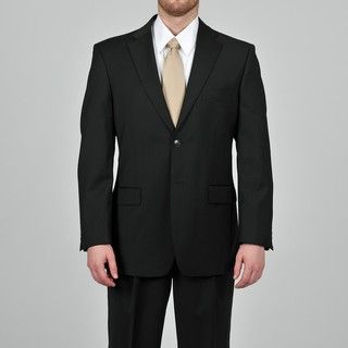 Jones New York Mens Black Classic Wool Suit
