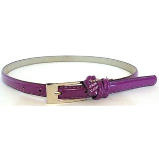 Womens Purple Patent Leather Skinny Belt