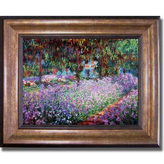 Claude Monet Artists Garden at Giverny Framed Canvas Art