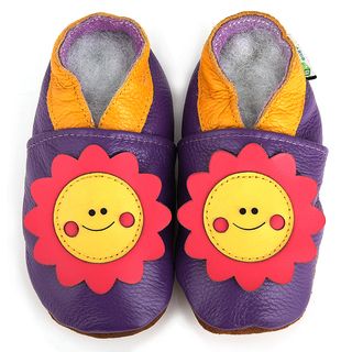 Smiley Sunflower Soft Sole Leather Baby Shoes