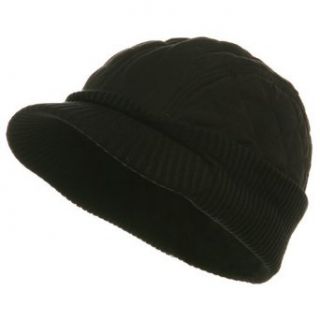 Winter Quilted Cap Black W28S61C Clothing