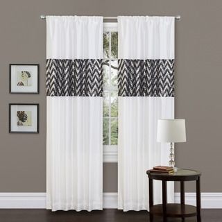 Lush Decor Shimmer White 84 inch Curtain Panel